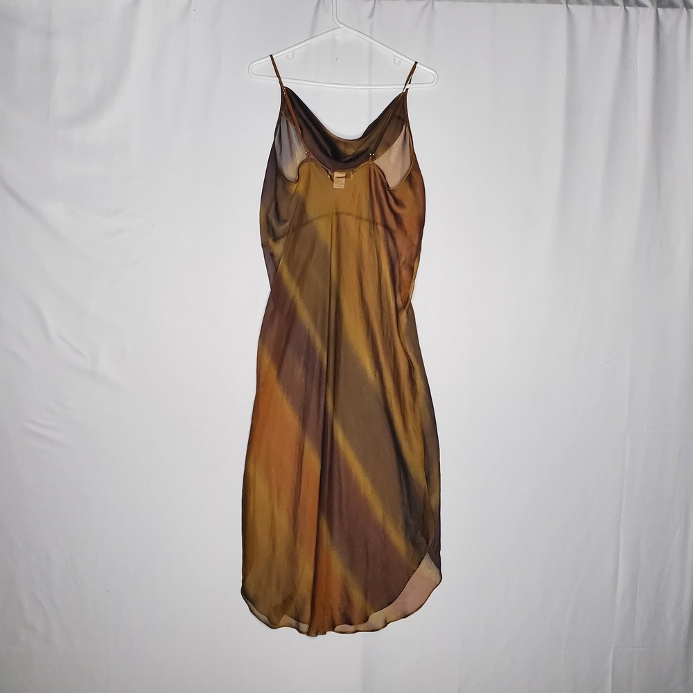 Private Luxuries Sheer Slip Dress Medium Copper Metallic Forest Fairy Grunge 90s